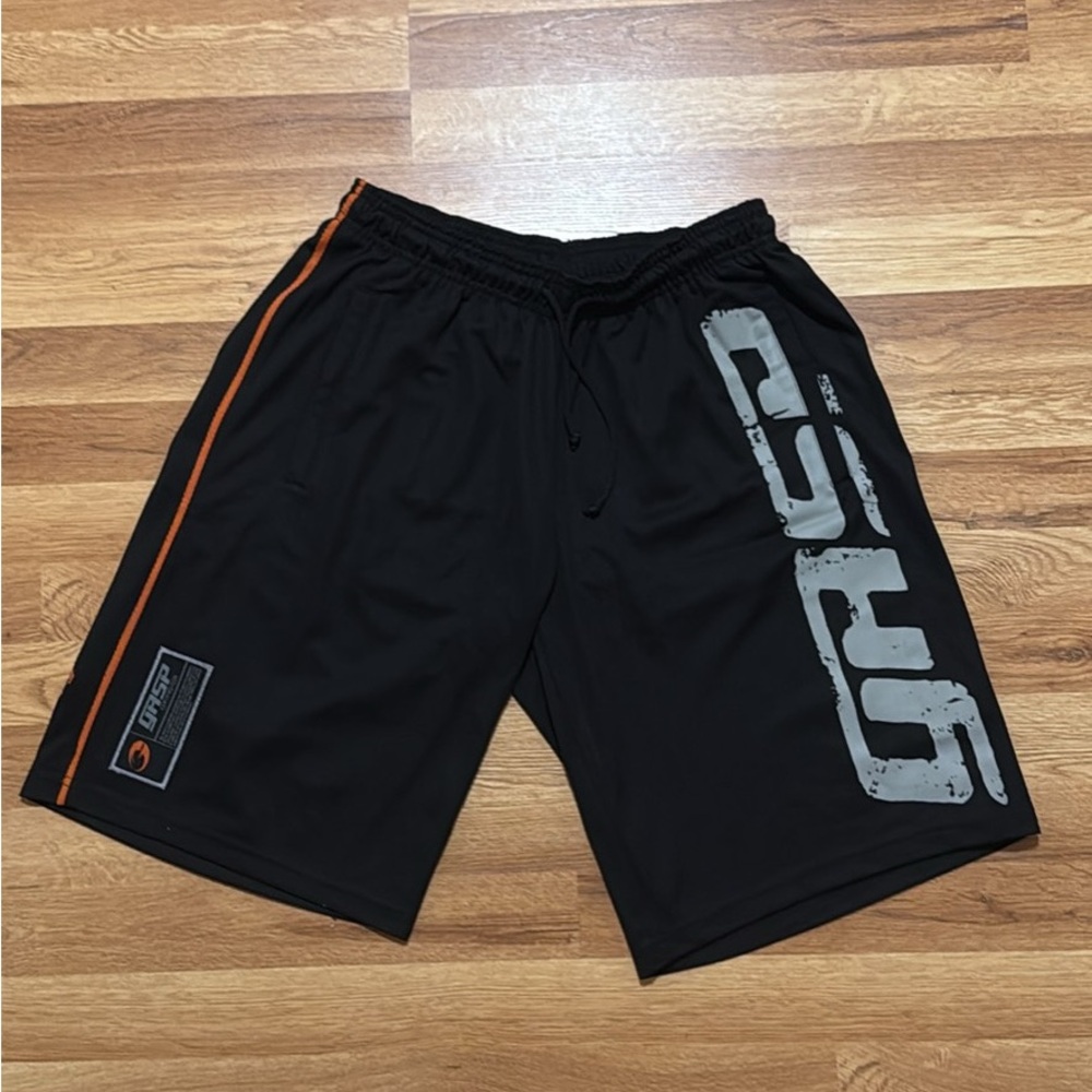 Black and Orange Athletic Men's Shorts